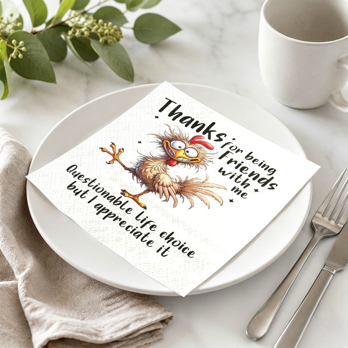 TEMU 20pcs Thank You For Being This Is A Life But I Appreciate It Party Decoration Napkins, Suitable For Weddings, Showers, Holidays, Birthdays, A