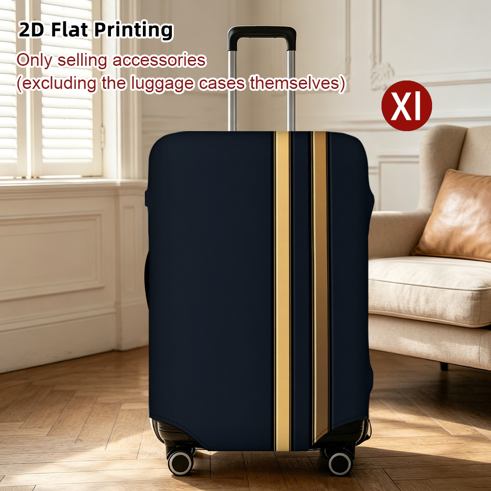 TEMU (2d Flat Printing) 1pc Elegant On Dark Background Luggage Sleeve Made Of Elastic Material, Featuring Easy Disassembly And Assembly, For Leisure