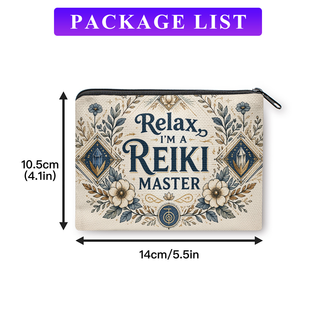 TEMU Coin Purse, Relax I Am Reiki Master -material Double, Compact Portable Coin Storage Suitable For Keys, A Practical Organizer For , Perfect Gift