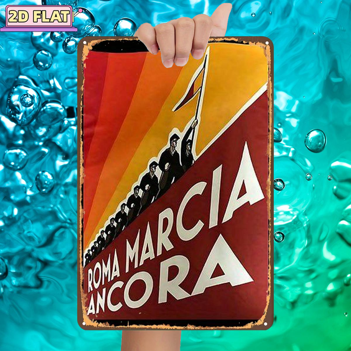 TEMU 2d Flat, 2d Flat 1pc,"roma : A ",metal Lron Sign,size(8"x12"/20cm*30cm)decoratve Paintings/room/restaurant/bar/door/garage Decor, 2d Flat