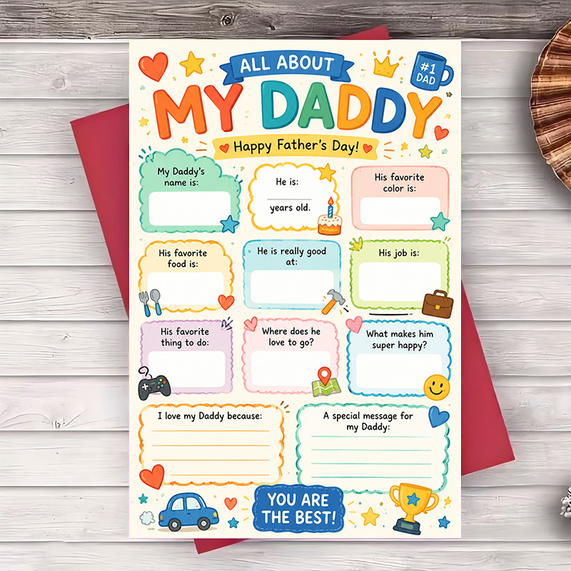 TEMU 1 Envelope And 1 Greeting Cardhappy Fathers Day Greeting Card My Daddy The Blank Card For Best Dad Ever Gift For Birthday Or Fathers Day
