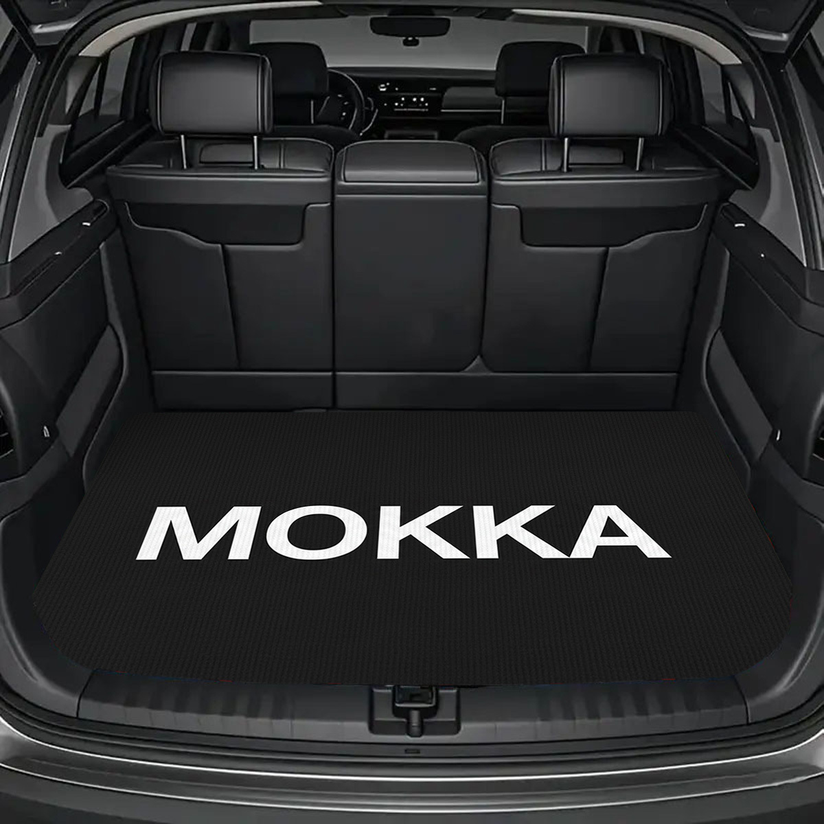 TEMU 1pc White Mokka Letter And Slogan Trunk Mat, Easy-clean Non-slip Cargo Liner, Suitable For Most Vehicles, Car Trunk Mat, Vehicle Organization, ,