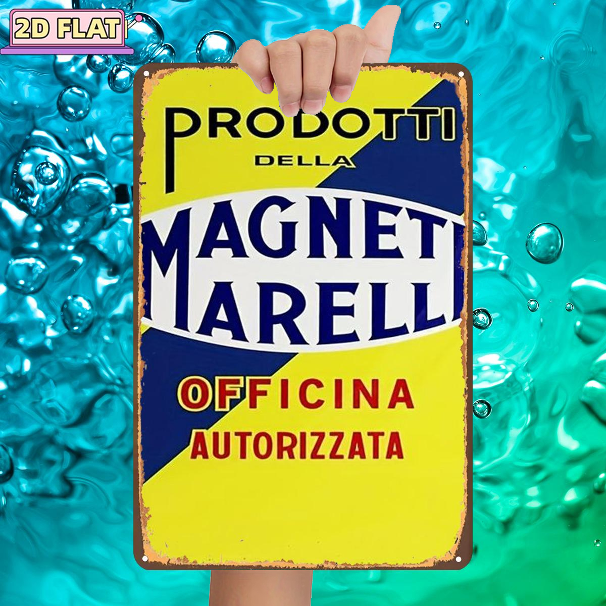 TEMU 2d Flat 1pc, Magnet Authorized Workshop Products, Metal Lron Sign, Size(8