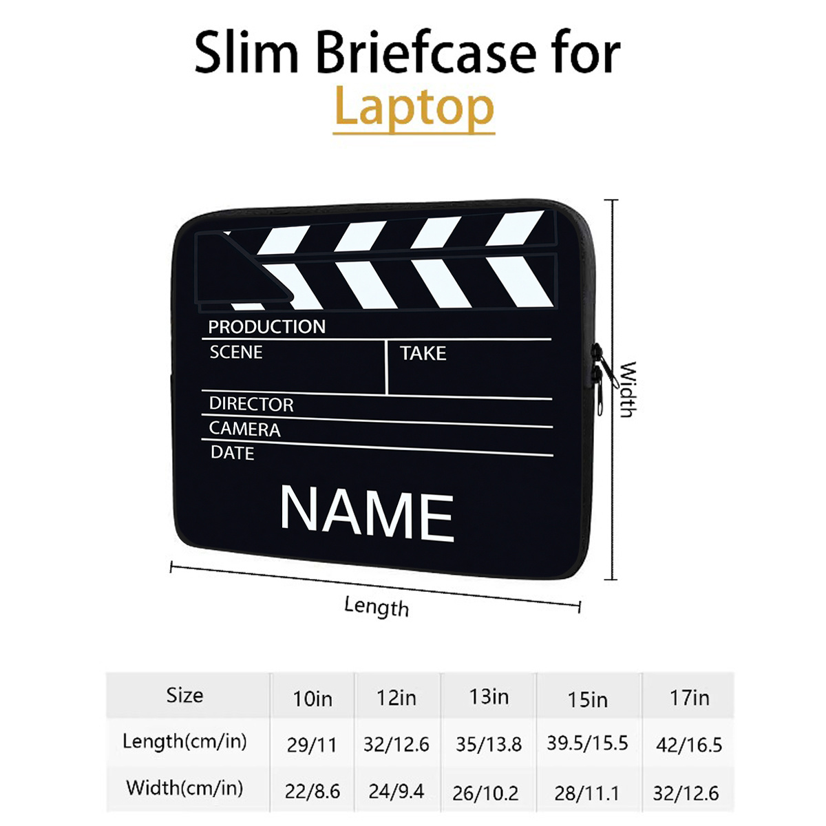 Customized Clapperboard Pattern Laptop Sleeve for Laptops