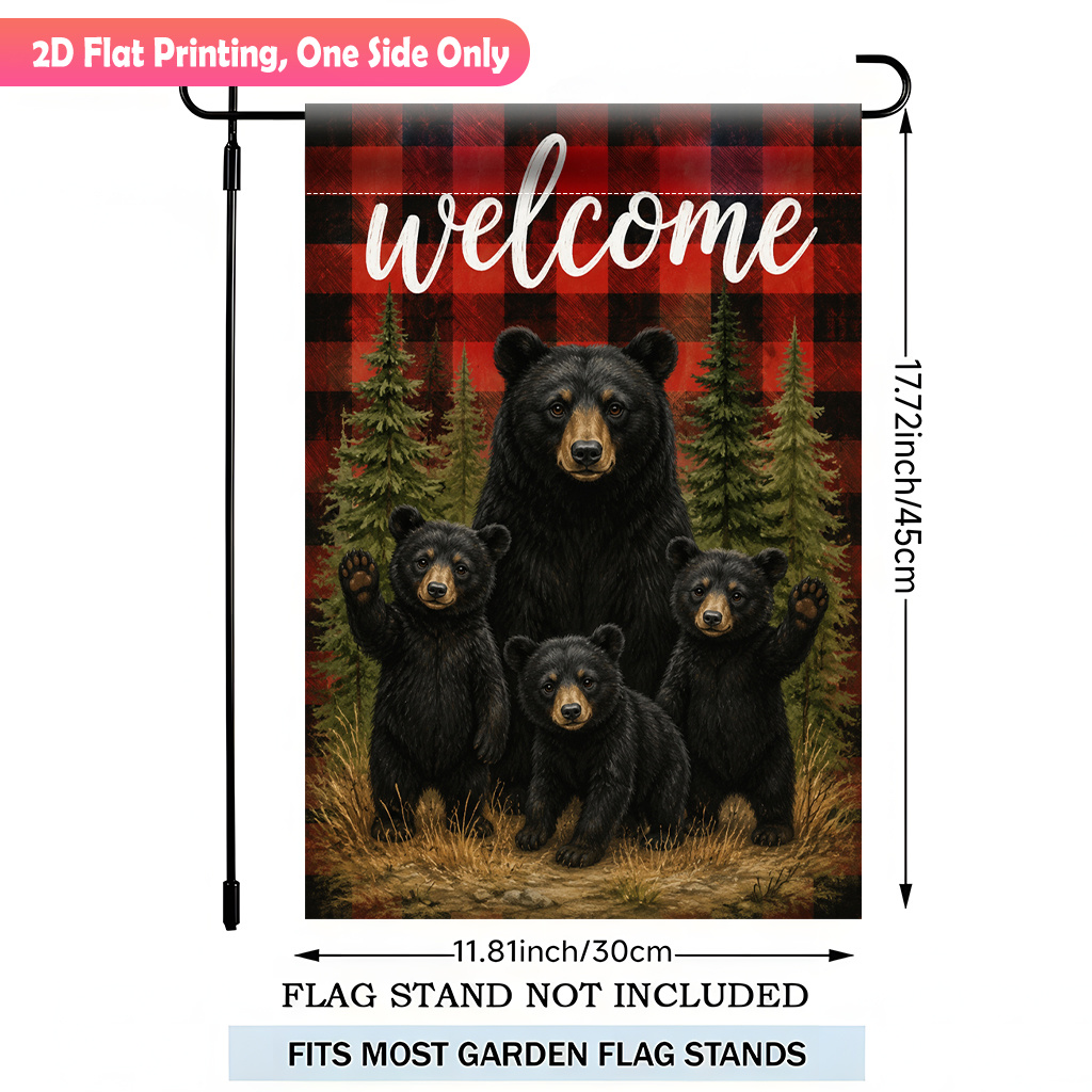 TEMU 2d Flat, 2d Flat Printing Garden Flag 1pc, Welcome Greeting Durable Polyester Outdoor Patio Decoration, Outdoor Patio Flags, And Patio