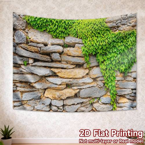 photo de l'article toile de fond plate 2d, 1 pièce, mur de avec lierre, convient pour les décorations de porte, mur et patio - texture de réaliste avec liserés de lierre, panneau plat 100 % polyester pour utilisation extérieure, à installer pour fêtes, , séances photo, moderne, plat 2d