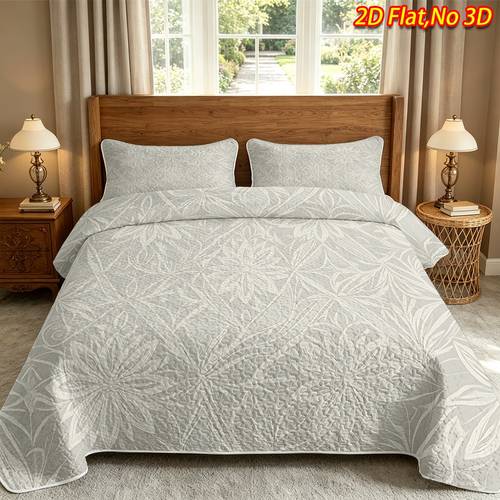 2 3pcs 2d flat elegant floral bedspread set 1 bedspread 1 2 pillowcase no filling soft and comfortable bedding in queen king size suitable for bedrooms and guest rooms high definition printing technology breathable