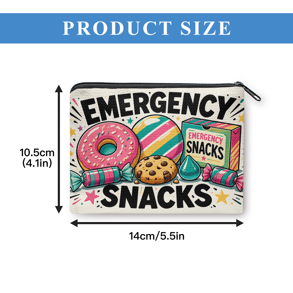 TEMU Coin Purse 1pc, Display Double-sided Printed Coin Purse, A Small Portable Zipper Bag For Coin, Key, Card & Earphones, Portable Change Purse,