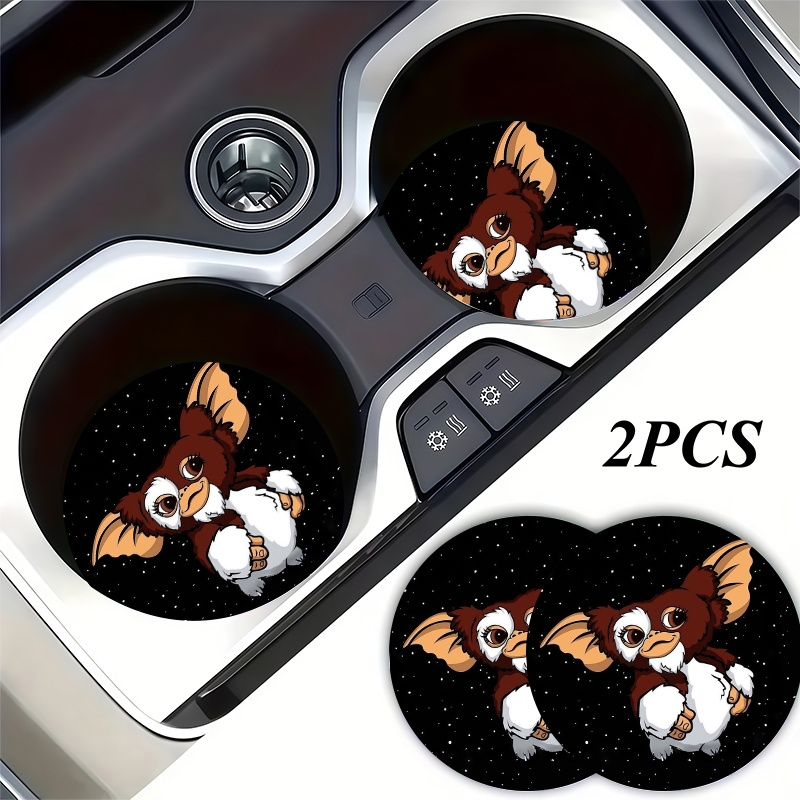 TEMU 2pcs Warner . Car Cup Coasters, Cartoon Style - Cute Design, Universal Non-slip Cup Holders, Easy To Clean, Heat-resistant, Drink Holders For