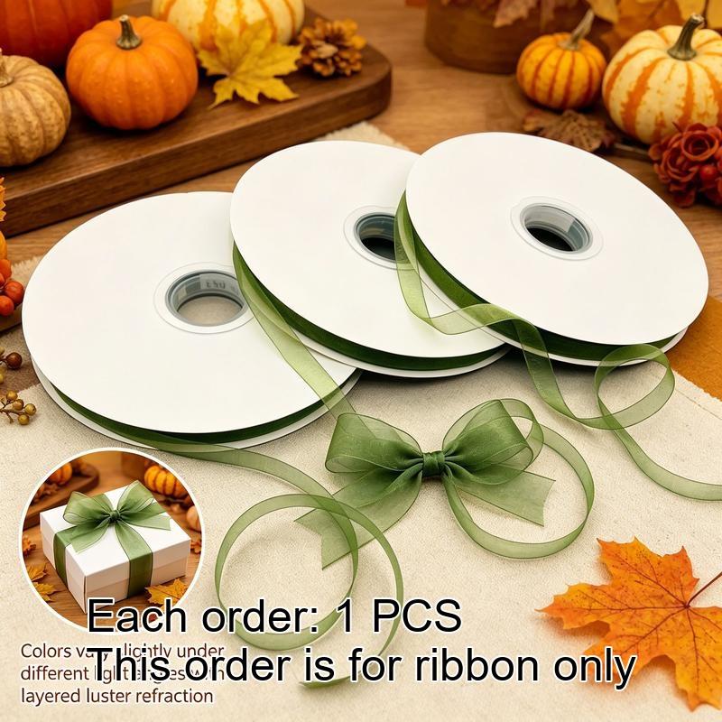 TEMU 200yd/9mm (3/8inch) Ribbon Father's Making Ribbon Sheer Ribbon Gift Wrapping Party Decoration Bow Making Handmade
