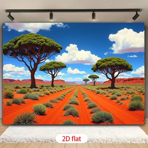 2d flat 1pc realistic desert landscape backdrop suitable for photography with bushes fabric background for shoots travel photos 2d flat