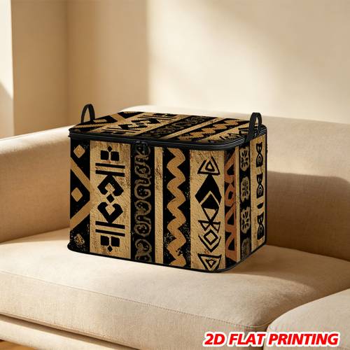 1pc traditional geometric collapsible storage basket with soft fabric lidded storage bins zippered lid foldable square organizer for laundry camping home car saving design ideal for rv dorm and