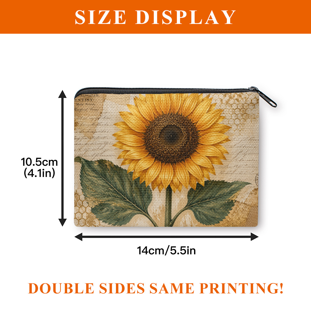 TEMU Porte-monnaie et mini portefeuille - Fermeture à glissière imprimée double face, portefeuille en tissu léger et durable avec , mini portefeuille