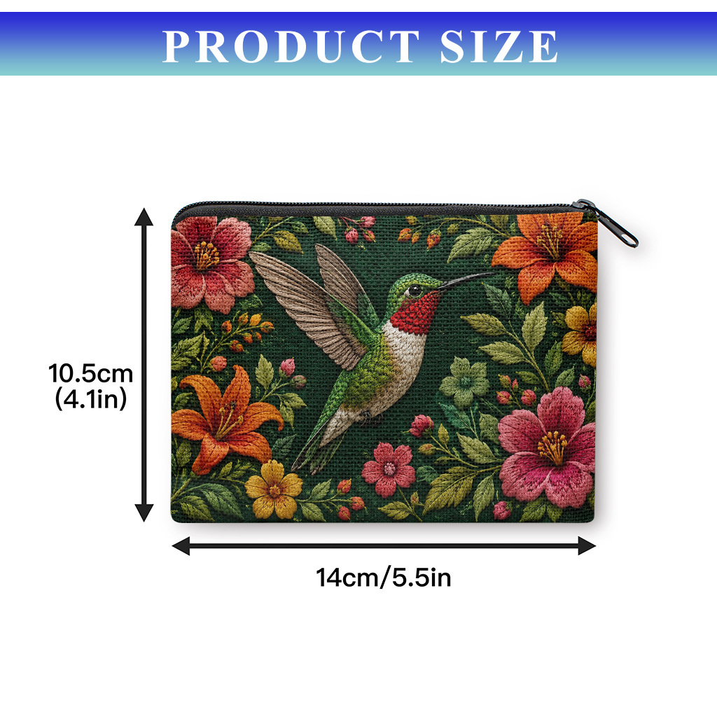 TEMU Porte-monnaie 1 pièce, Porte-monnaie parmi des fleurs colorées, Fermeture à glissière, Petit sac de rangement portable pour pièces, billets,