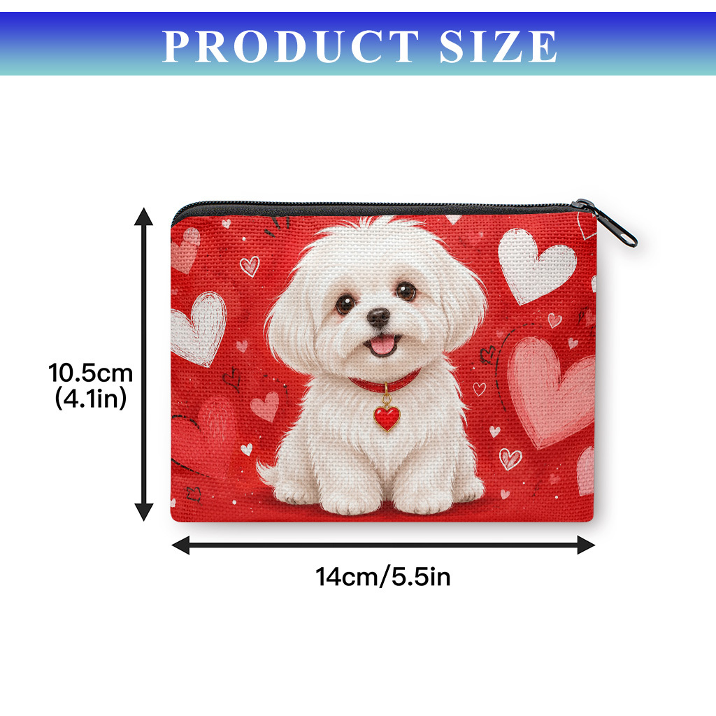 TEMU Coin Purse, Small Dog With Necklace Coin Purse, Zipper Closure, Small Portable , Cash, Keys, Cards, Earphone, And Small Essentials Storage Bag,