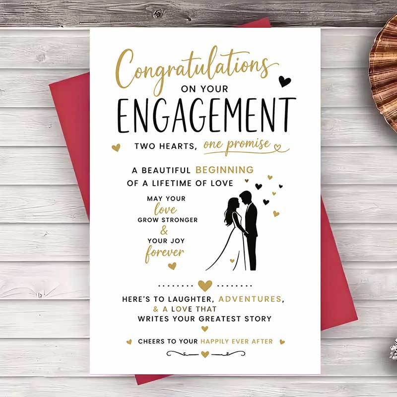 TEMU Une enveloppe et une carte de vœux - Carte de fiançailles pour couple nouvellement - Cadeau de pour demande en mariage - Pour et - Carte de vœux
