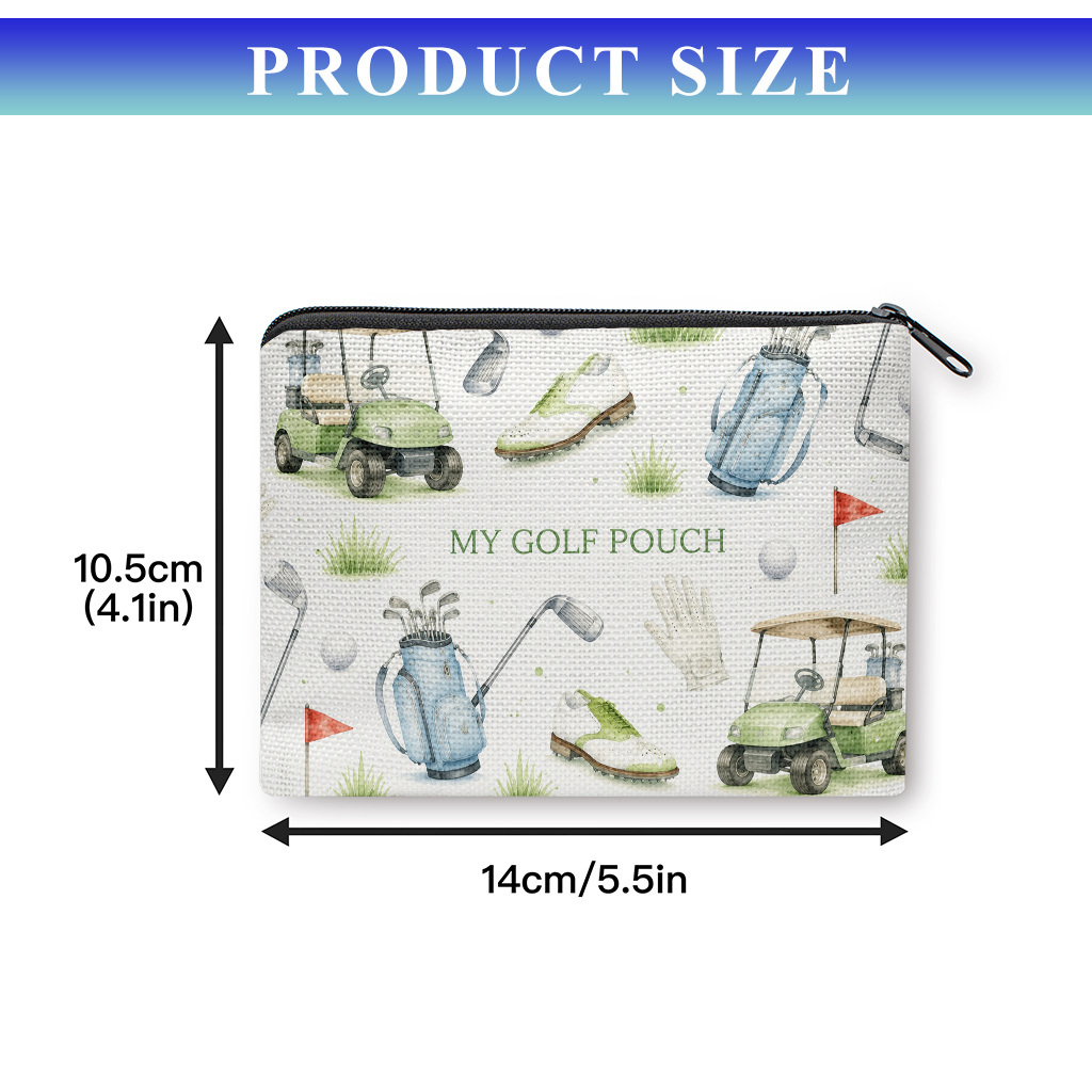 TEMU Coin Purse 1pc, Golf Items Display Coin Purse,, Zipper Closure, Small Portable , Cash, Keys, Cards, Earphone, And Small Essentials Storage Bag,