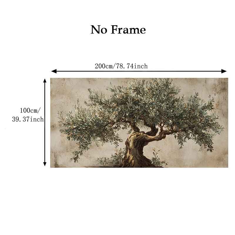 TEMU 2d Flat, 2d Flat, 2d Flat 1pc 39.37x78.47inch 100x200cm Unframed Large Olive Tree With Textured Background Home Decor Canvas Art Print Posters,
