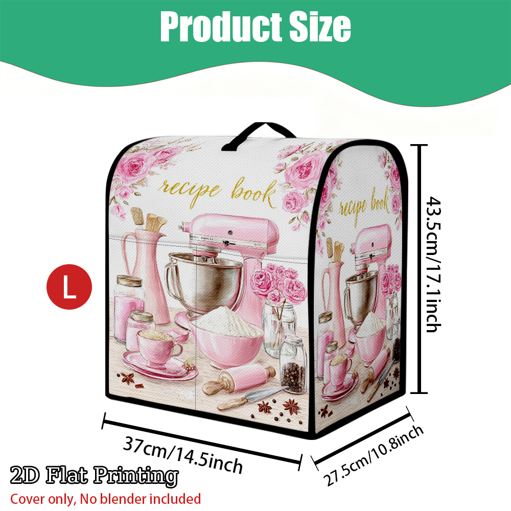 TEMU 1pc, 2d Flat Printing Vertical Mixer Kitchen Flowers, Suitable For Dust-proof Cover For Mixer Or Coffee Maker, Appliance For Dust Cover Kitchen