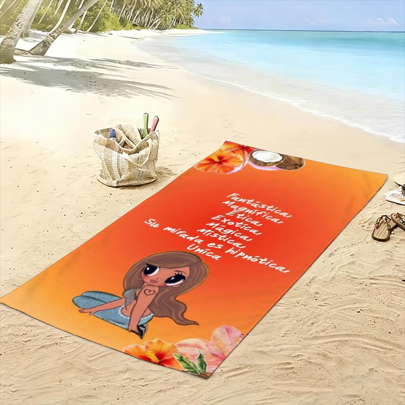 TEMU 1 Toalla de playa estampada estilo tropical de G, ideal para yoga, viajes, piscina y actividades y playa. regalo para Halloween, Navidad, .