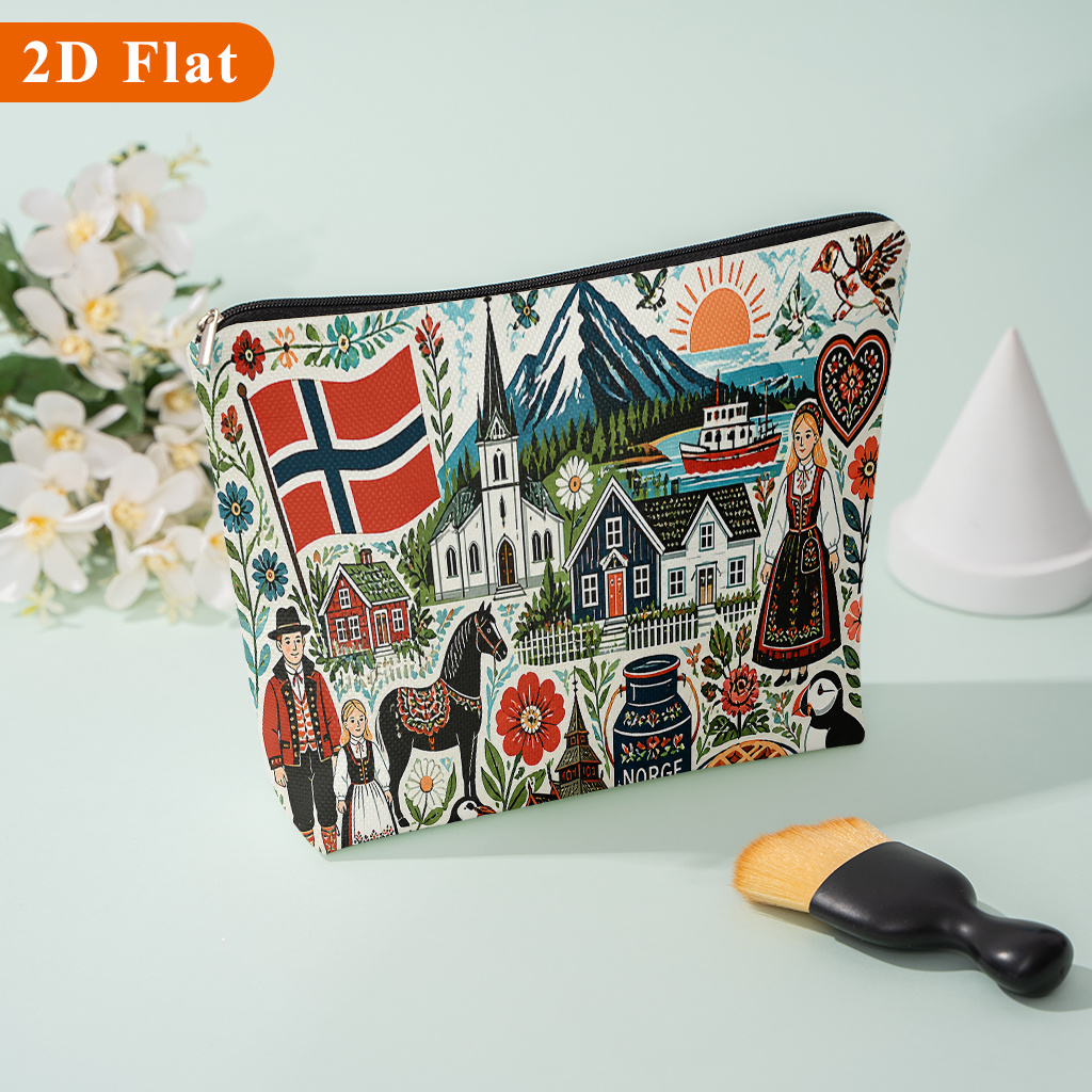 TEMU A Patterned Cosmetic Bag, Suitable For Storing Women' Products, Perfect For Travel, School, Dormitory, Or Home Use, And A Bridesmaid Gift Bag