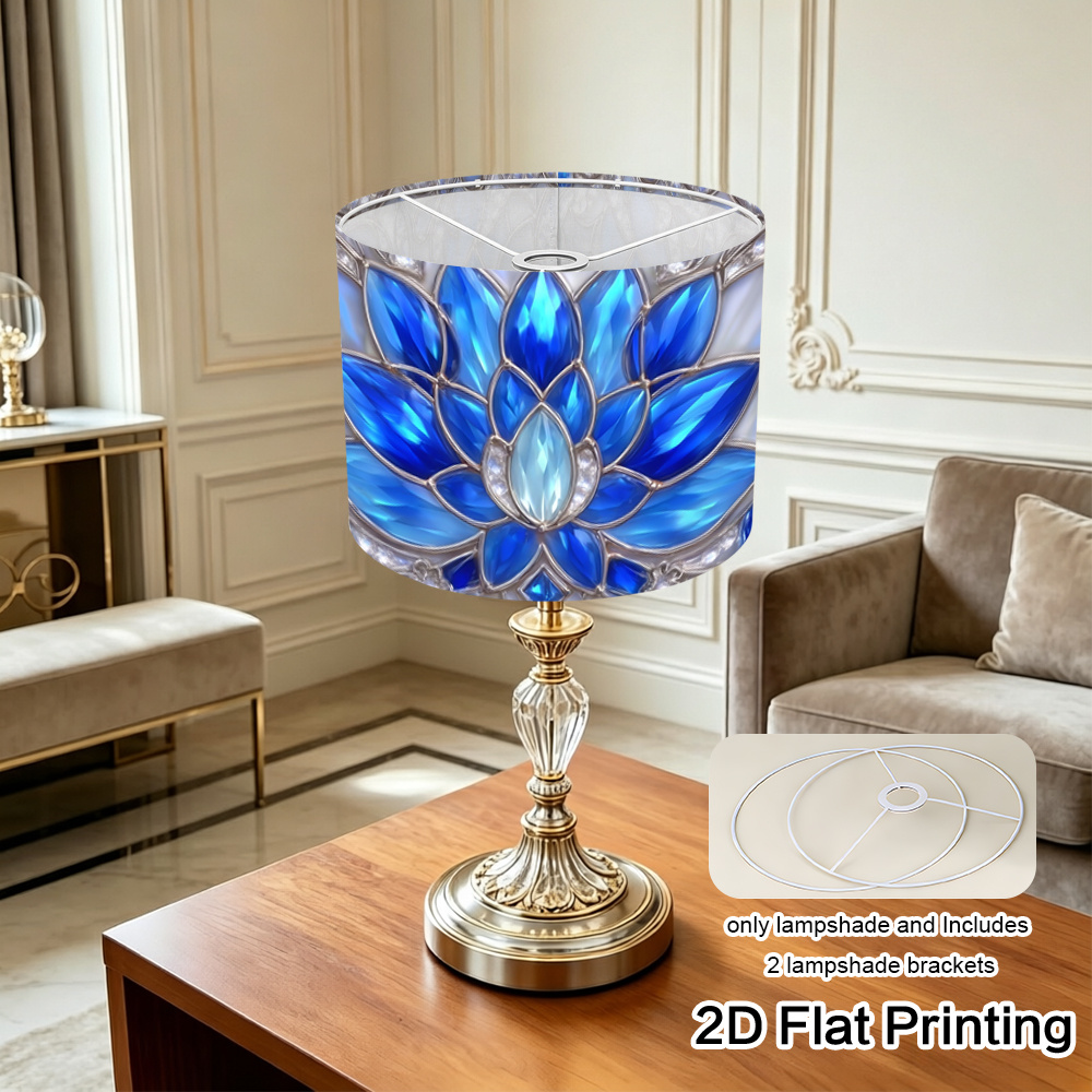 2d flach) blaue lampenschirm blumenmuster