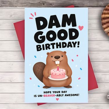 One Envelope And One Greeting Cardfunny Beaver Birthday Greeting Card for Friends And Family Cute Animal Design for Birthday Party Celebration And Gift Giving Greeting Card