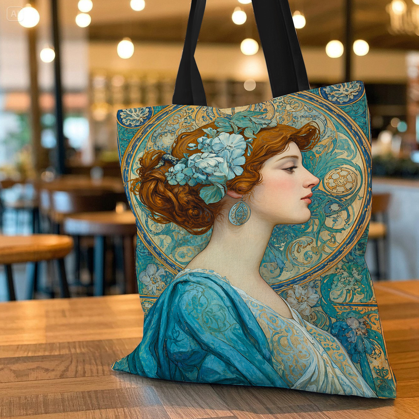 TEMU 1 stuks Tote Bag met Hoge Capaciteit, Portret en "" Slogan Tas | Lichtgewicht, Duurzaam, Dubbele Handgreep en Opvouwbaar voor College,