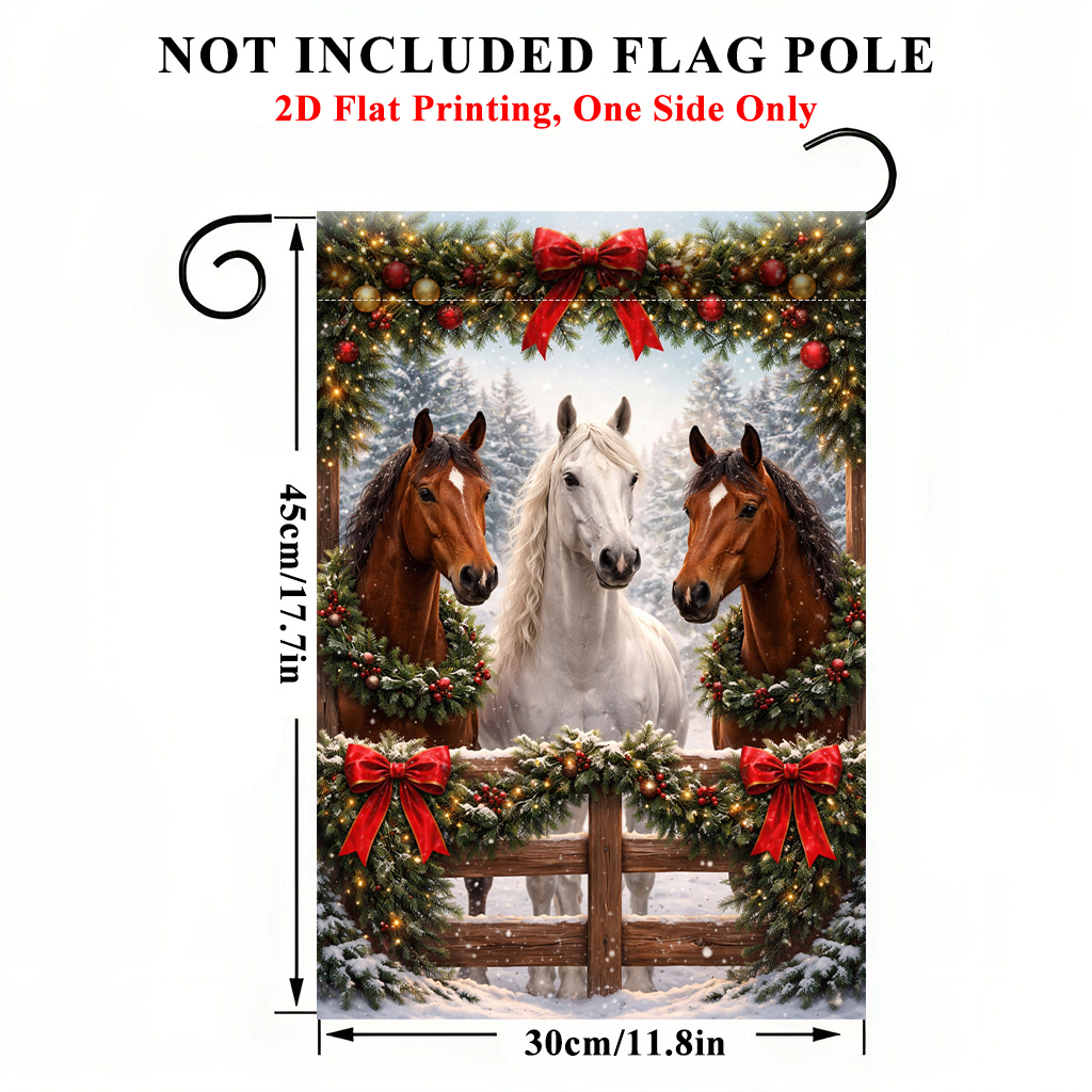 TEMU 2d Flat, 2d Flat Printing Garden Flag 1pc, Christmas Portrait Garden Flag - Single-sided Print, Durable Polyester Outdoor Decor For Home & Yard,