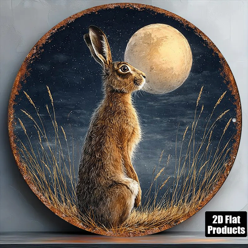 TEMU 2d Flat, 1pc Vintage Wall Plaque - Suitable For Living Room, Bedroom, Cafe Decor, Round Sign With Gazing At, Minimalist Retro Decoration For,