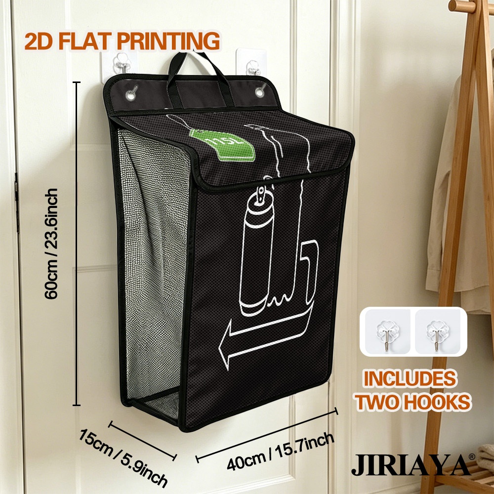 TEMU 1pc Jiriaya Wall-mounted Foldable Laundry Basket & Recycling Hamper - Large Capacity Space- Suitable For Bedroom, Dorm, Small Apartment,