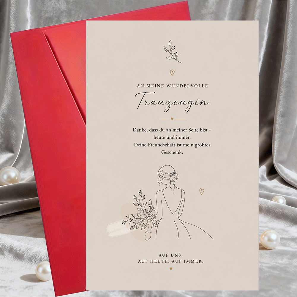 Image of 1 Greeting Card + 1 Envelope Elegant Thank You Card For Best Friend And Bride, Romantic Minimalist Birthday Or Wedding Gift For Her, Keepsake For Special Moments Greeting Card