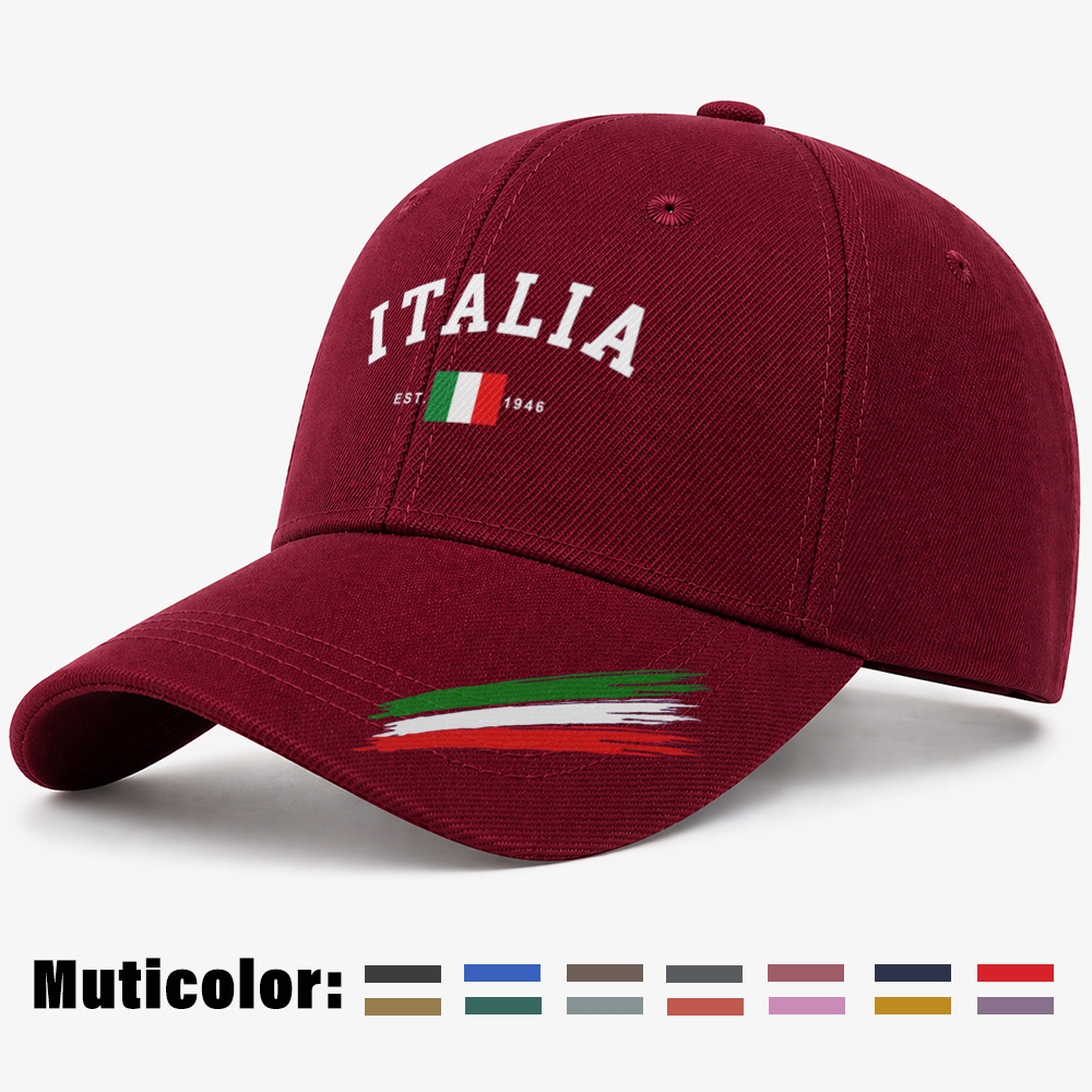 TEMU 1pc Unisex Italy Baseball Hat - Lightweight Breathable Adjustable Cap Party Sunhat For Outdoor Sports & Daily Wear, Hat For