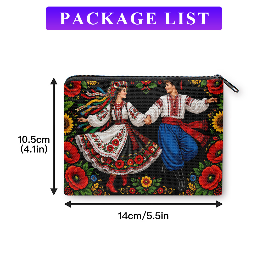 TEMU Porte-monnaie 1 pièce, Costumes de danse folklorique - Double matériau, Rangement à pièces compact et portable adapté pour , Un organisateur