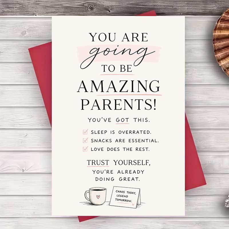 TEMU 1 Envelope And 1 Greeting Card Funny Greeting Card For New Parents Encouragement Gift For Expecting Couples Congratulations Card For Pregnancy