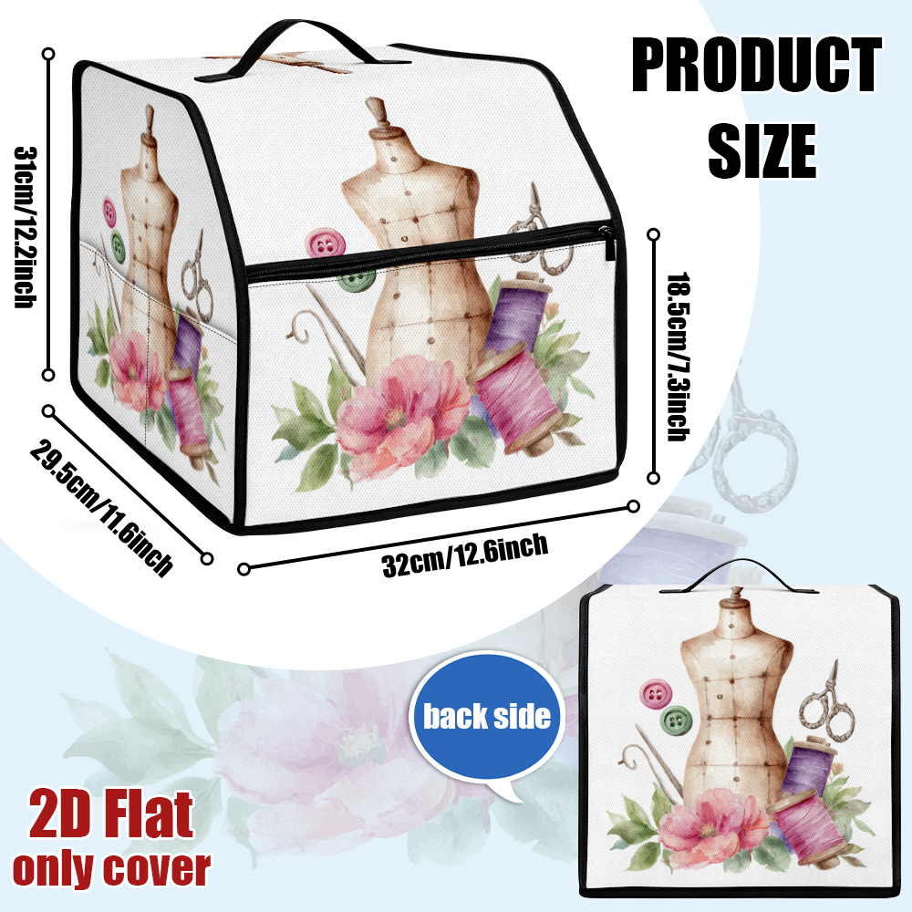 TEMU para máquina de coser rosa de 1 pieza con bolsillos de almacenamiento y protector de fácil limpieza, adecuada para acolchado, máquinas de