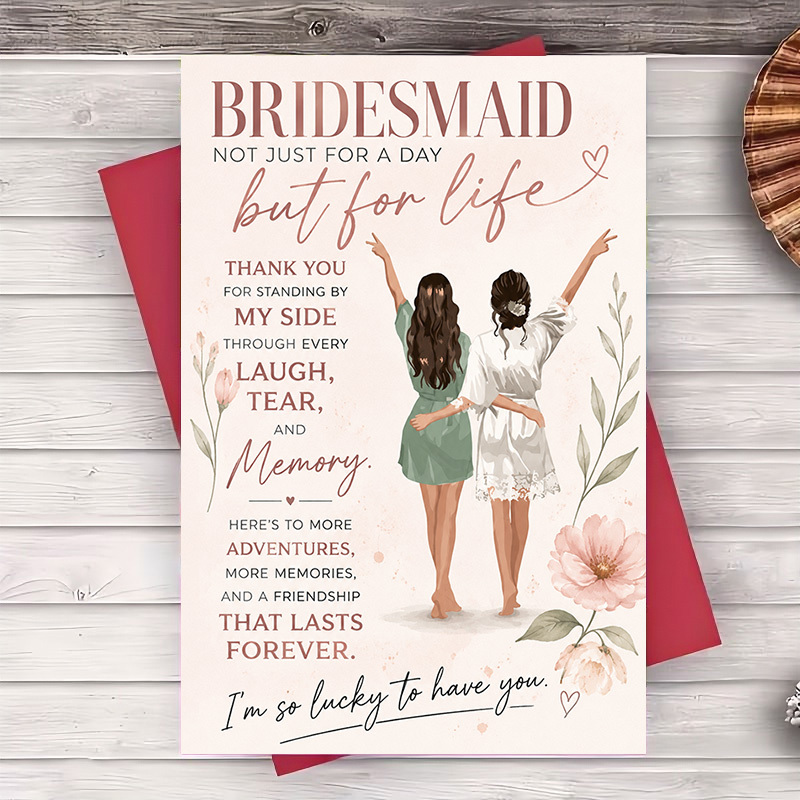 TEMU 1 Envelope And 1 Greeting Cardbridesmaid Thank You Greeting Card For Best Friend Wedding Proposal Or Appreciation Gift For Maid Of Honor And