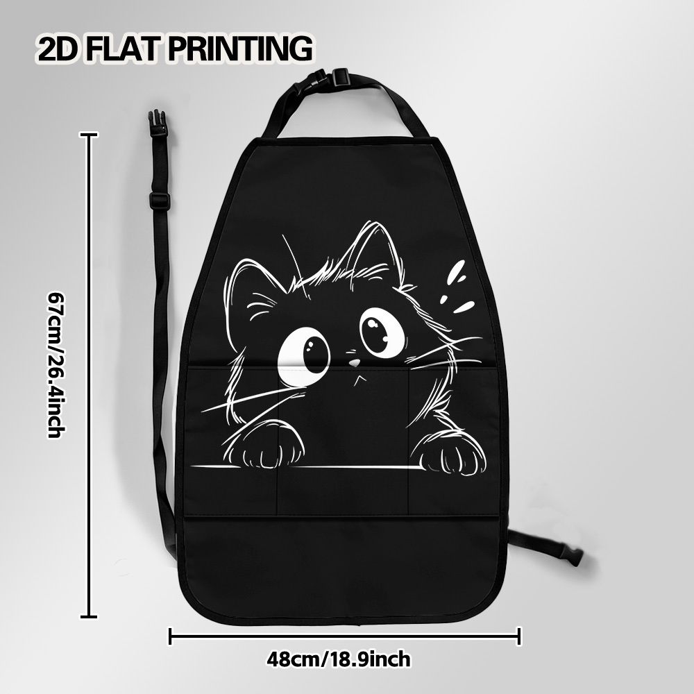 TEMU Stampa piatta 2D, 2 pezzi Organizer per sedile posteriore auto Design Gatto , Resistente e Decorativo, Design Pieghevole, per SUV, e Auto , per