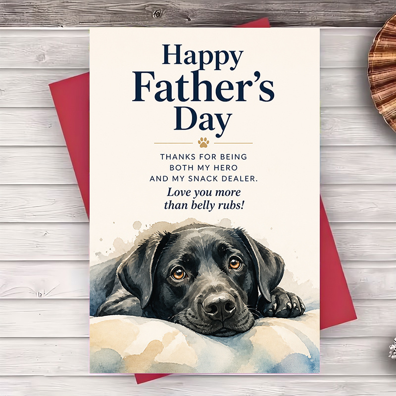 TEMU 1 Envelope And 1 Greeting Card Happy Fathers Day Greeting Card Funny Dog Lover Gift For Dad From Pet Owners Card For Birthday Or Holiday