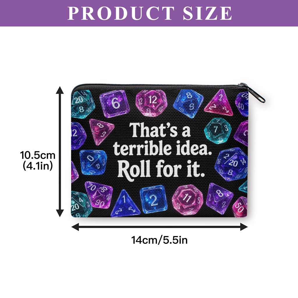 TEMU Coin Purse, Dice Rolling Adventure Coin Purse, Zipper Closure, Small Portable Key Earphone Storage Bag, Handy Card Holder, Lightweight, Holiday