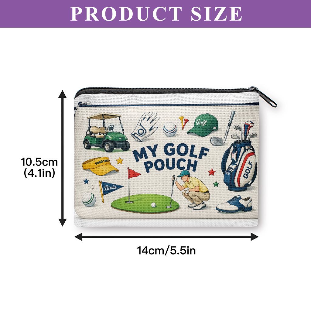 TEMU Coin Purse, Golf Additions Pouch Coin Purse, Zipper Closure, Small Portable Key Earphone Storage Bag, Handy Card Holder, Lightweight, Holiday