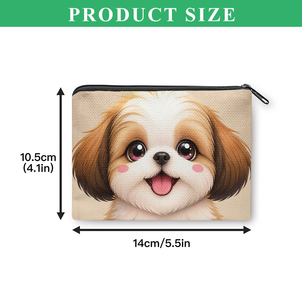 TEMU 【商品名】コインパース、かわいい漫画の犬のフィギュア コインパース、小型ポータブル キー イヤホン コイン 収納バッグ、開閉、便利なカードホルダー、軽量、女性と男性へのギフト
