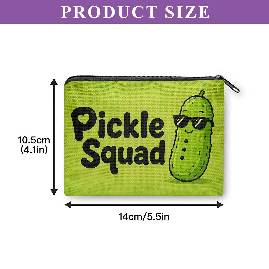 TEMU Pickle-themed Coin Purse With Zipper Closure - Cute Pickle & Design Suitable For , Portable Card Holder & Key/earphone Storage Bag, Lightweight