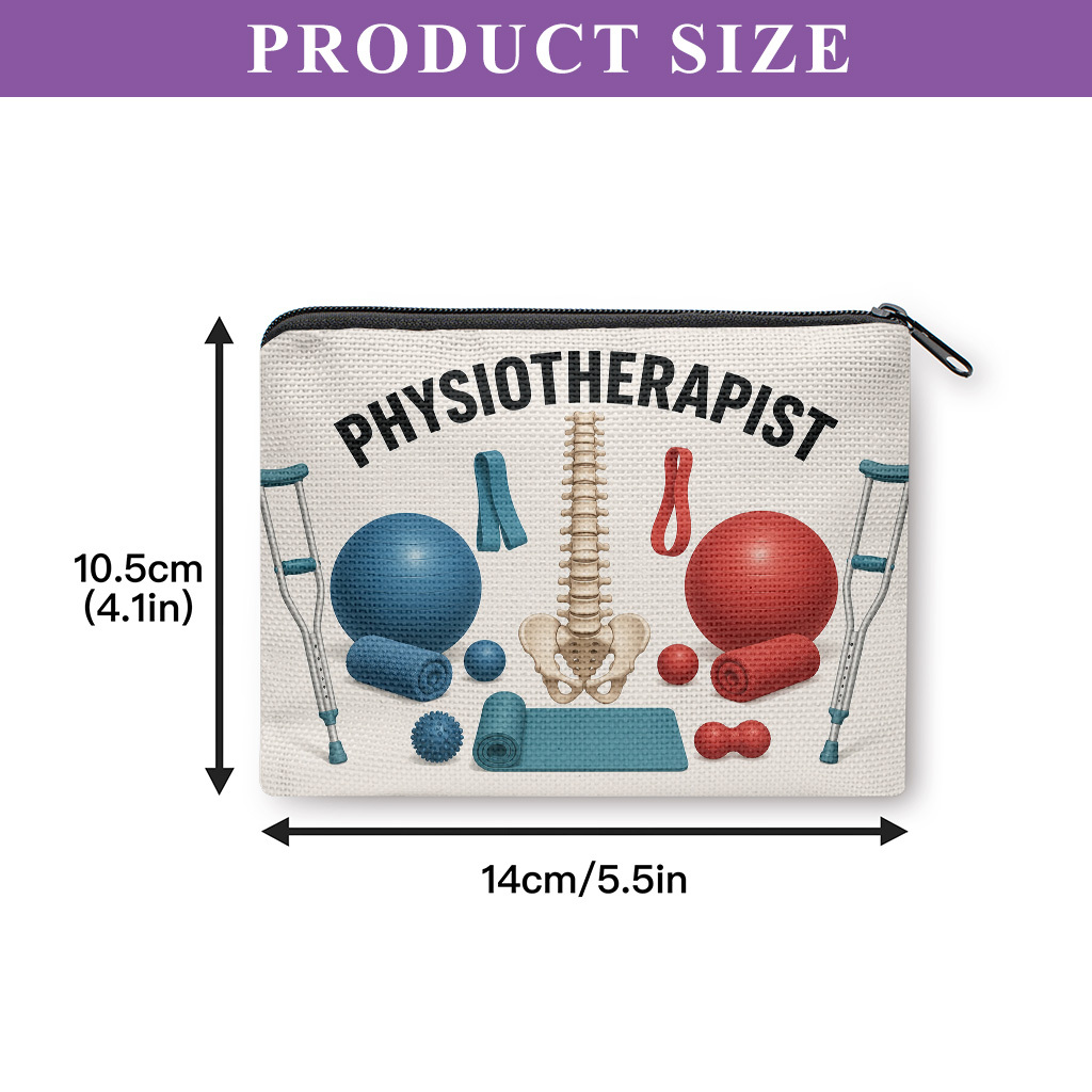 TEMU Coin Purse 1pc, Physiotherapy Tools Display Coin Purse, Zipper Closure, Small Portable Key Earphone Storage Bag, Handy Card Holder, Lightweight,