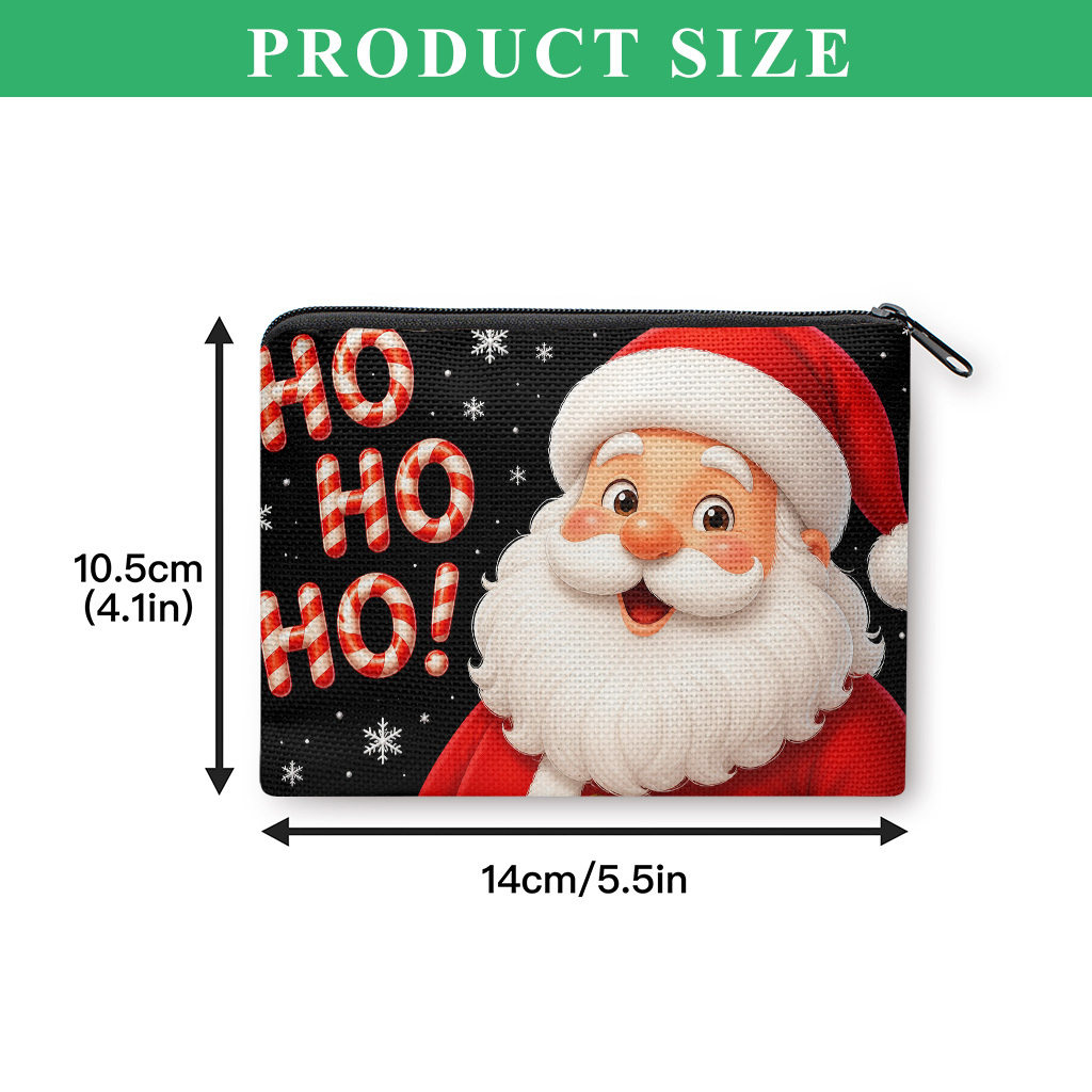 TEMU Santa Claus Coin Purse Suitable For , Smiling Santa Zipper Wallet With Card Holder & Coin Storage Bag, Lightweight Portable Key/earphone Holder,