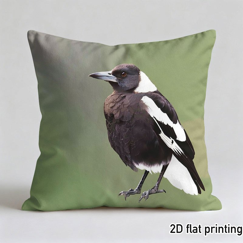 TEMU 1pc, Australian Magpie Pillow Cover Dual-sided Throw Pillow Cases Suitable For Sofa And Chair Home Decoration, Excellent Items