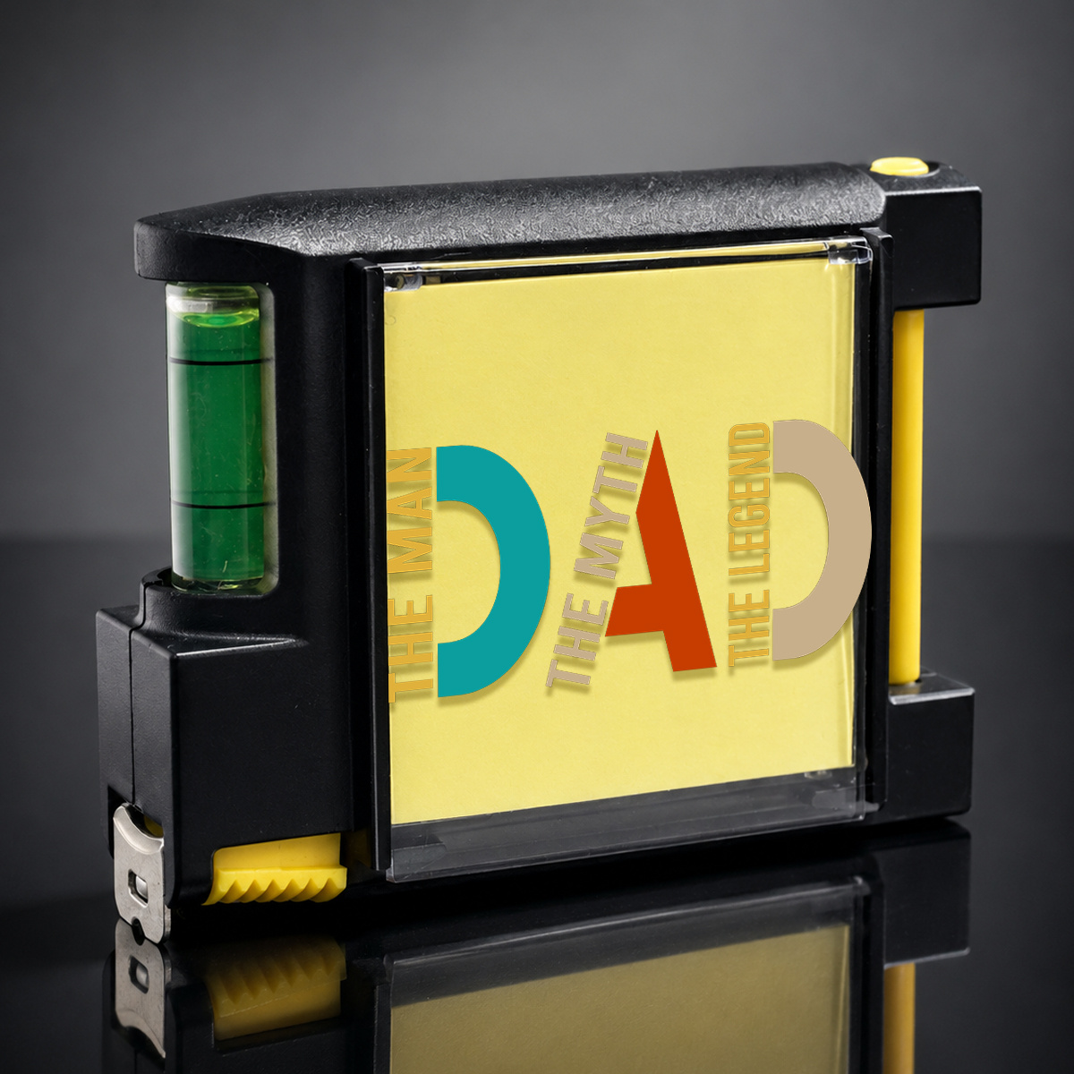 TEMU Multi Functional 4in 1 Tape Measure, Spirit Level, Sticky Note & Mini Pen Hand Tool Portable Father's Day Tool Tape Measure Ideal Father's Day