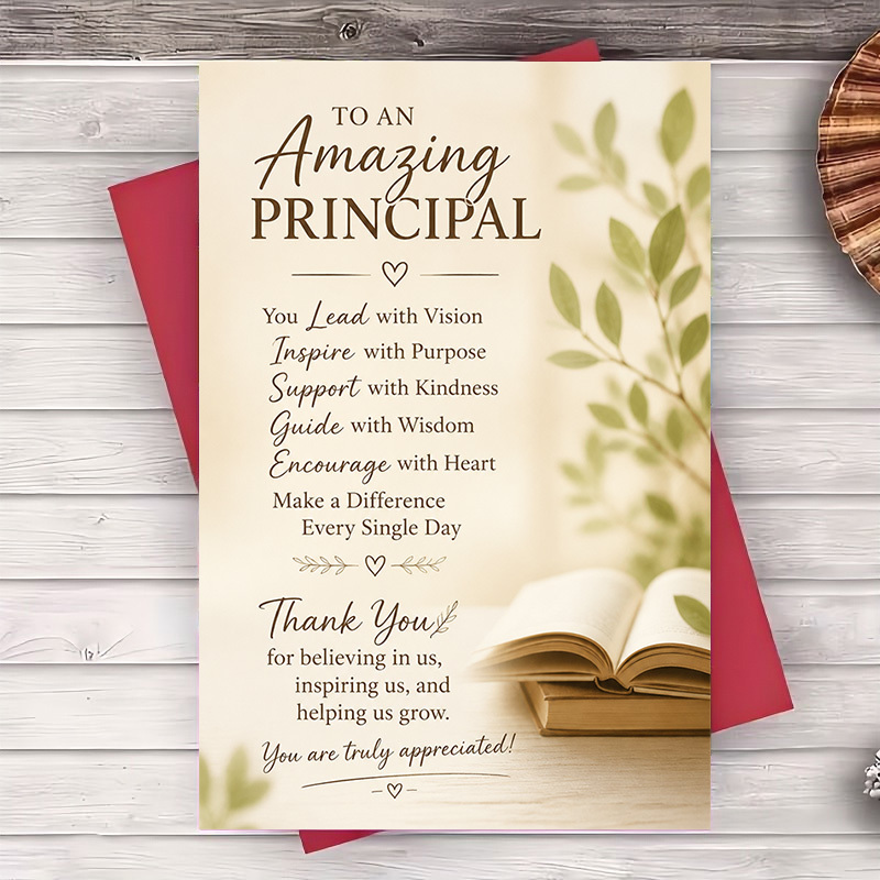 TEMU 1 Envelope And 1 Greeting Card Thank You Greeting Card For Amazing Principal Appreciation Gift For School Leadership Retirement Or End Of Year
