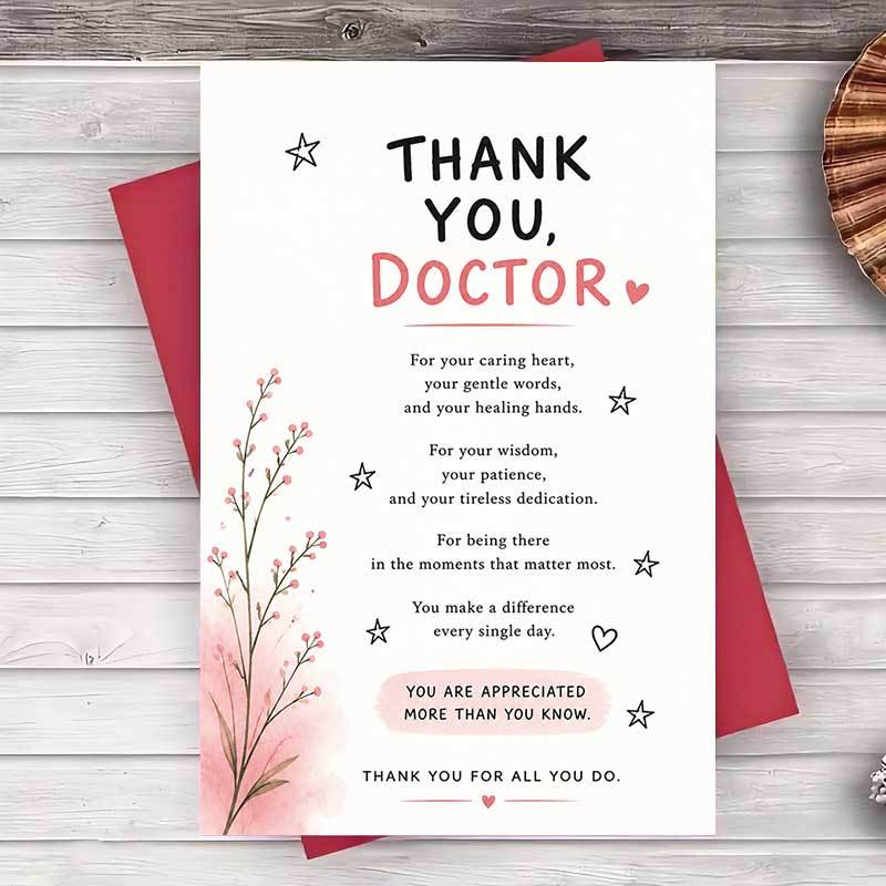 TEMU 1 Envelope And 1 Greeting Cardthank You Doctor Greeting Card Appreciation Gift For Medical Professionals Hospital Staff And Healthcare Workers