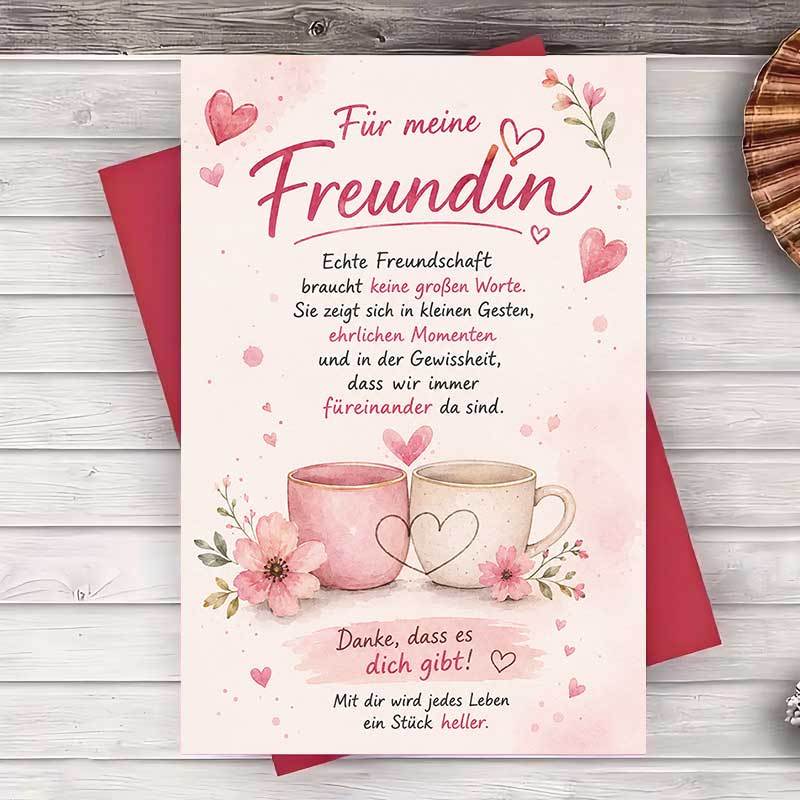 TEMU 1 Envelope And 1 Greeting Cardgreeting Card For Best Friend With Coffee Mugs Perfect For Birthday Or Appreciation Gift For Her Greeting Card